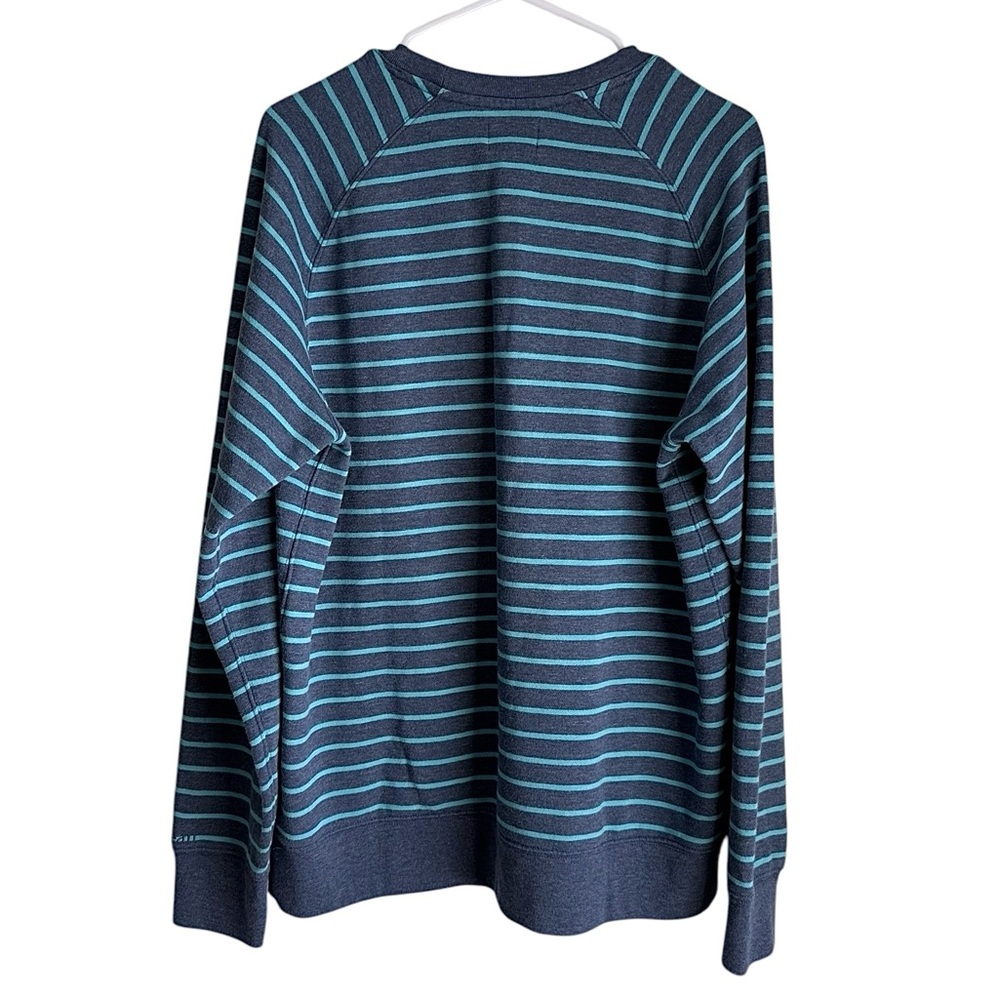 Men’s L.L. Bean Blue 'Lakewashed' Striped Cotton Crewneck Pullover Size Medium - Picture 3 of 11